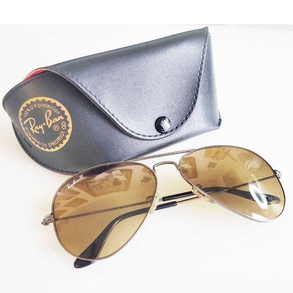 Ray-Ban Men's RB3025 AVIATOR CLASSIC Pilot Sunglasses Glasses Large Metal Italy - Picture 11 of 11